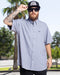 SALTY CREST GREY/BLACK PARTY SHIRT SHORT SLEEVE BUTTON UP  - MENS
